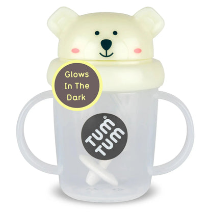 Tum Tum sippy cup with polar bear-shaped lid on a white background