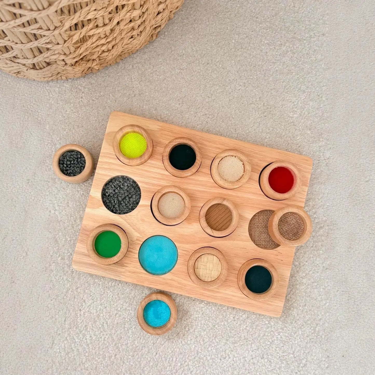 Colourful touch and match board for toddlers