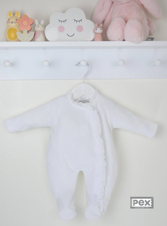 PEX Baby White Velour Sleepsuit | For The Baby