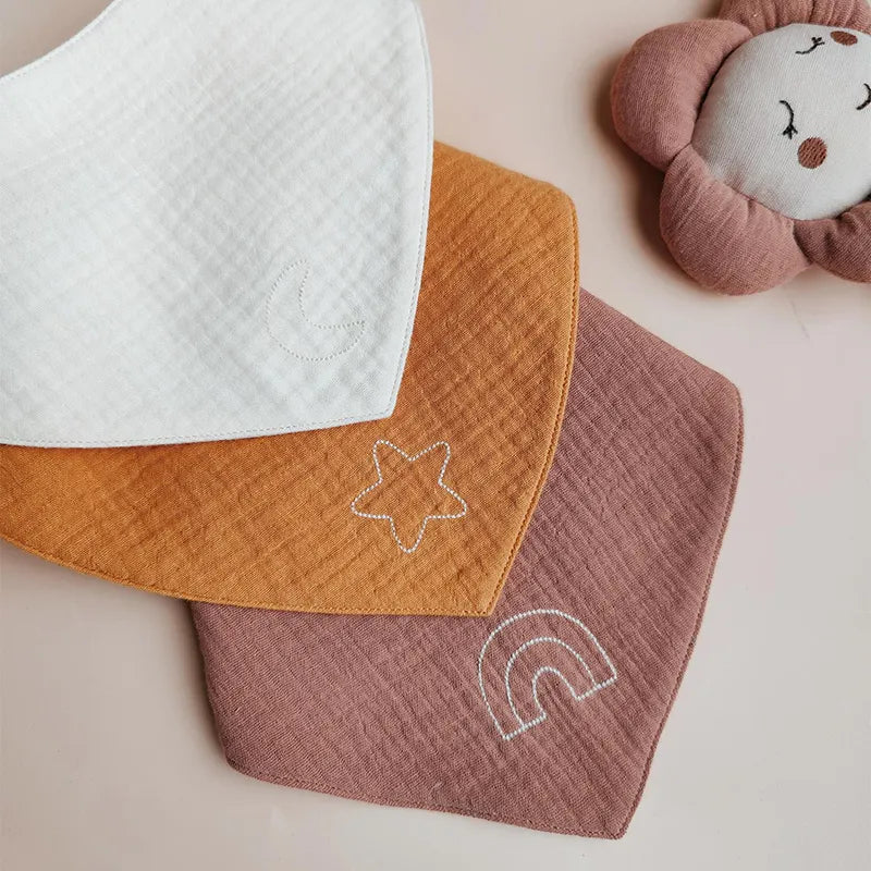 3 pack muslin bandana bibs