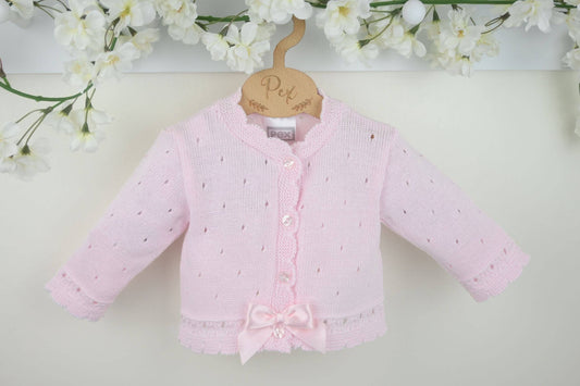 Baby Girl Pink Cotton Cardigan | For The Baby