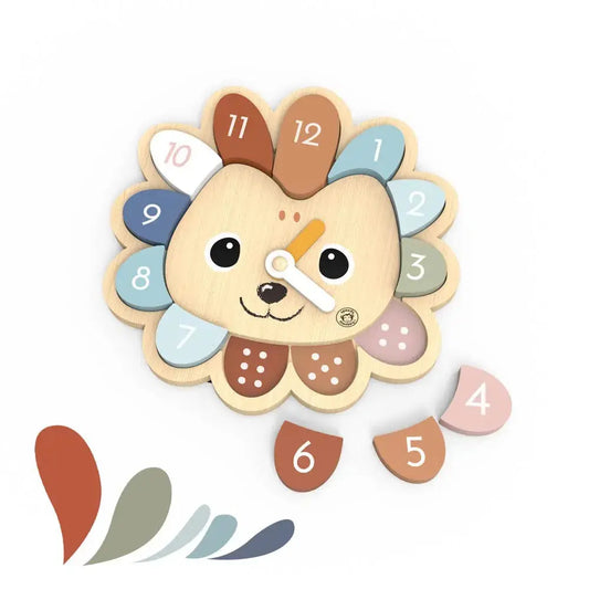 Children's clock with a hedgehog design on a white background