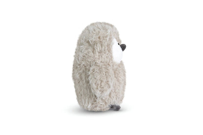 Plush penguin toy on a white background