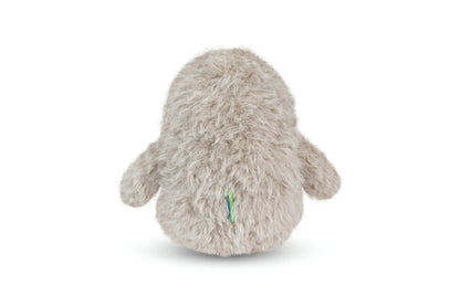 Plush toy penguin on a white background