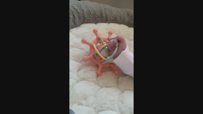 Baby playing with rattle