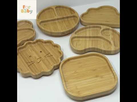 Square video of bamboo plates