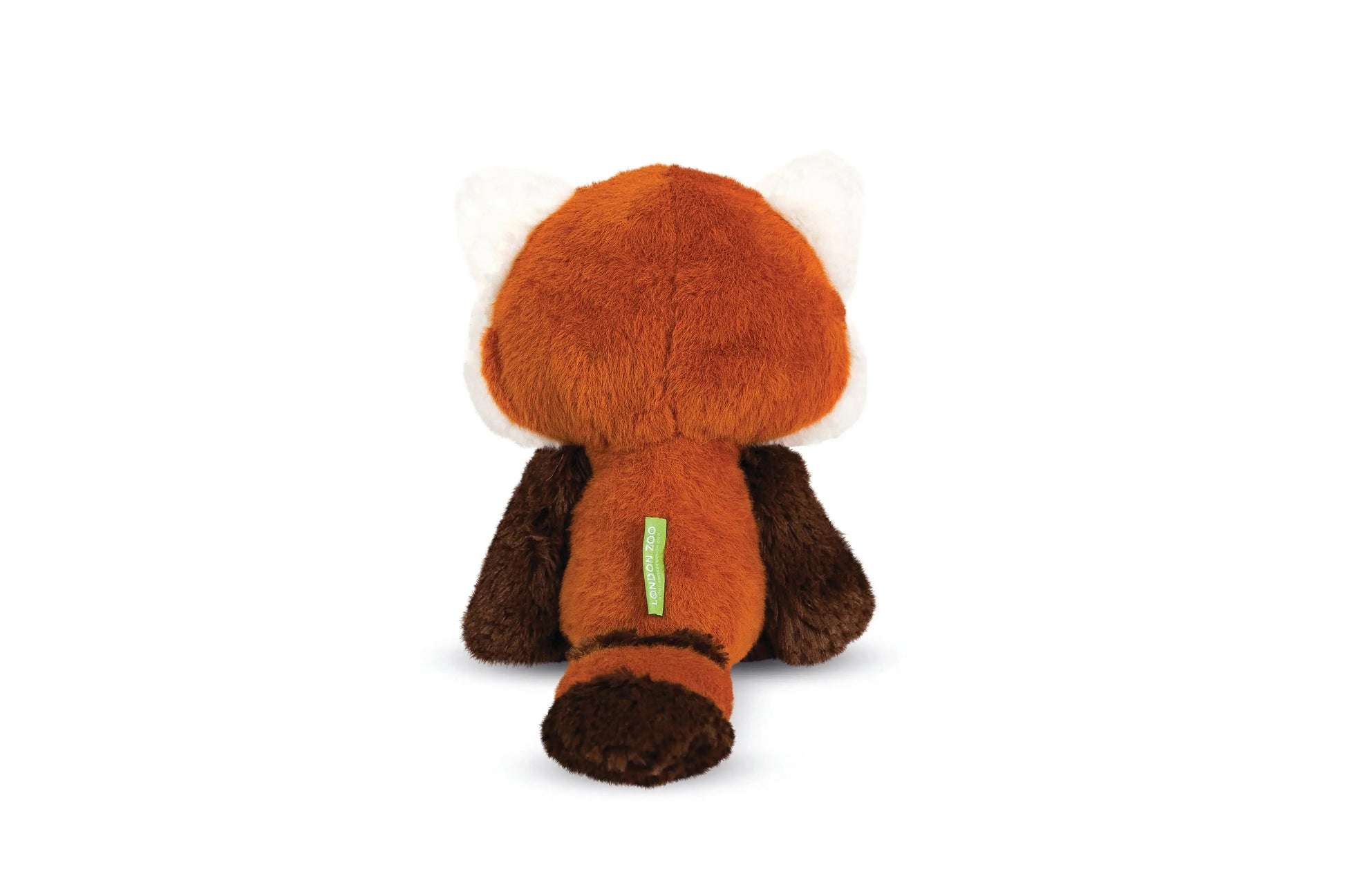 Plush toy resembling a red panda on a white background